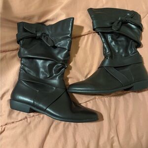 Comfortview Black Slouchy Heeled Boots
